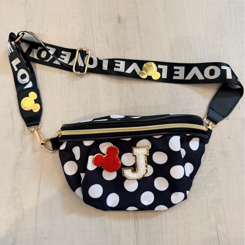 Polka Dot Crossbody Bag with Mickey‎ Mouse Detail